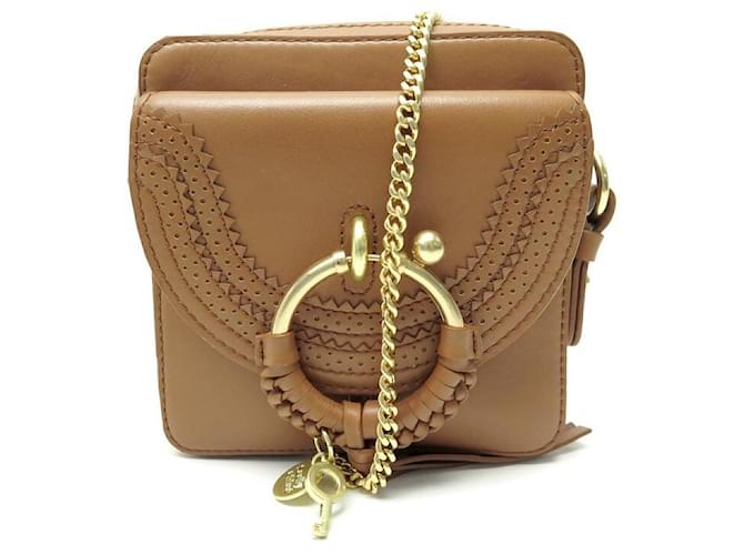 See by Chloé NEW HANDBAG SEE BY CHLOE PETIT CAMERA JOAN LEATHER CAMEL LEATHER HAND BAG Caramel  ref.728456