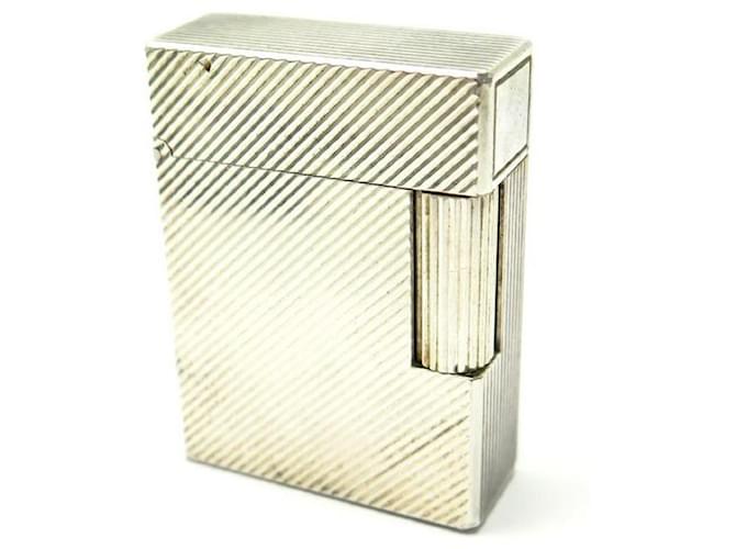 VINTAGE LIGHTER ST DUPONT LINE 2 PM IN SILVER METAL STREA +