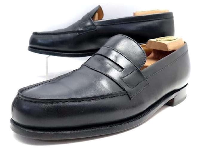 JM WESTON SHOES 180 7C 41 BLACK LEATHER LOAFERS BLACK LOAFERS SHOES  ref.728572