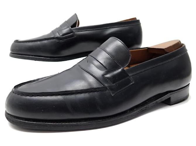 JM WESTON LOAFERS 180 10.5E 44.5 LARGE BLACK LEATHER LOAFERS SHOES  ref.728606