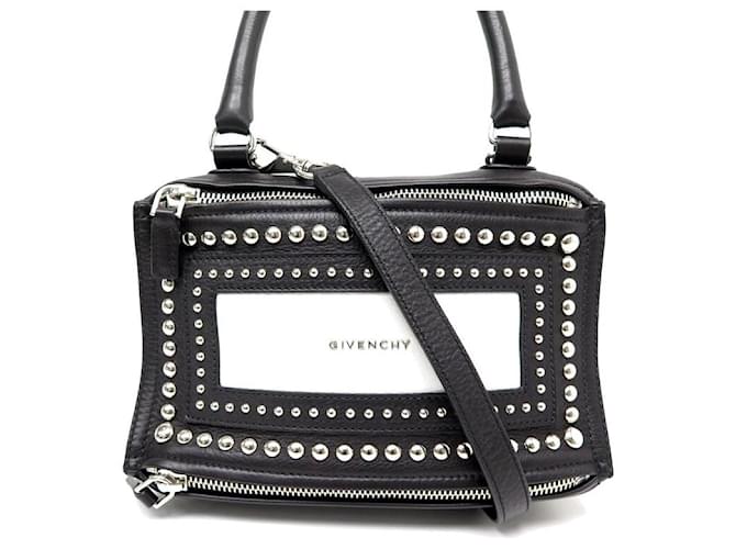 NEW GIVENCHY PANDORA BOX HANDBAG BLACK GRAINED LEATHER STUDDED BAG   - Joli Closet