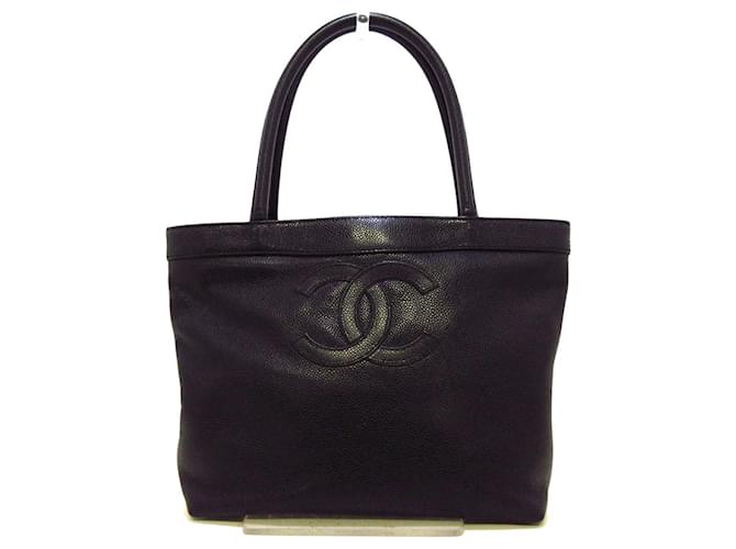 Chanel shopping Preto Couro  ref.729472