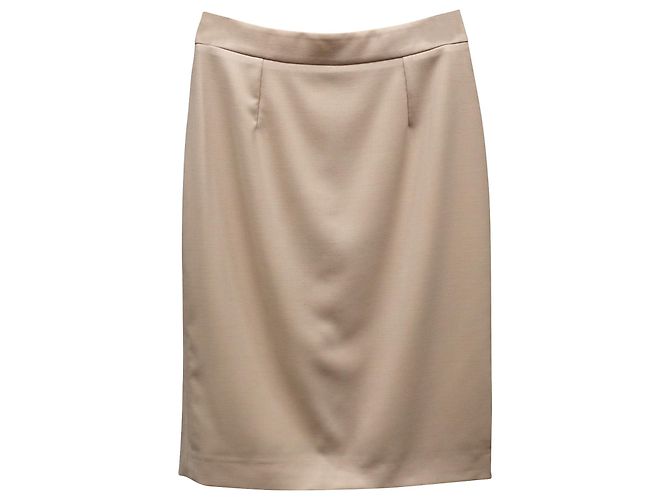Stella Mc Cartney Stella McCartney Saia Lápis em Lã Creme Branco Cru