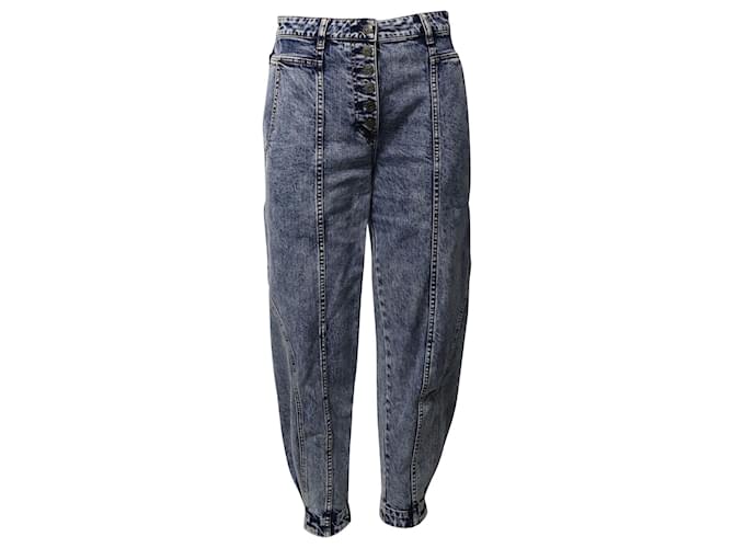 Ulla Johnson Brodie Jeans cônico cintura alta em algodão azul  ref.729628