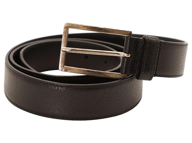Prada Buckle Belt in Black Leather  ref.729640