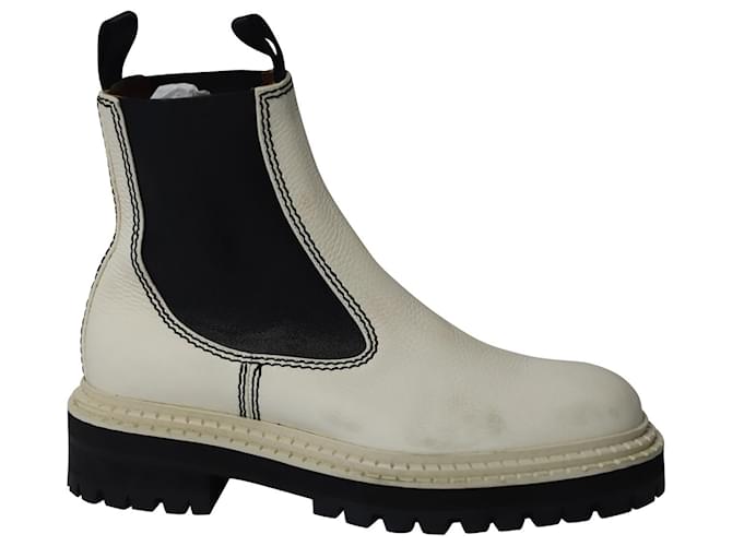 Proenza Schouler Chelsea-Stiefel mit Lug-Sohle aus weißem Kalbsleder Leder Kalbähnliches Kalb  ref.729716