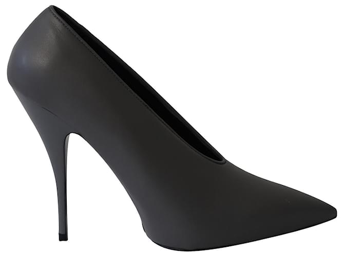 Stella Mc Cartney Zapatos de salón con puntera en punta en ante gris de Stella McCartney High Vamp Cuero  ref.729762