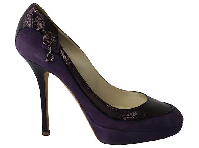 Dior High Heel Metallic Pumps in Purple Suede  ref.729766