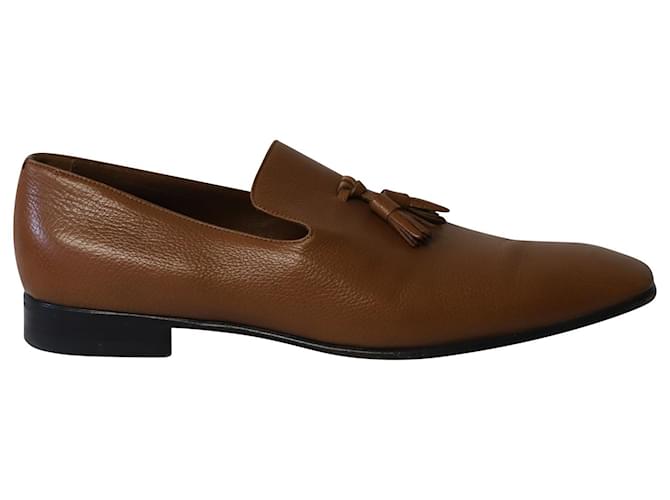 Saint Laurent Tasseled Loafers in Brown Leather  ref.729772