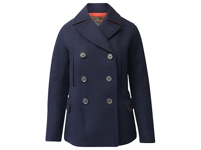 Marc Jacobs Double Breasted Pea Coat in Navy Blue Wool   ref.729790