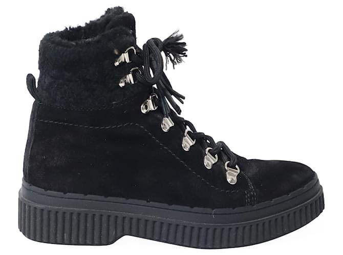 Tod's Shearling-Lined Après-Ski Boots in Black Suede  ref.729794
