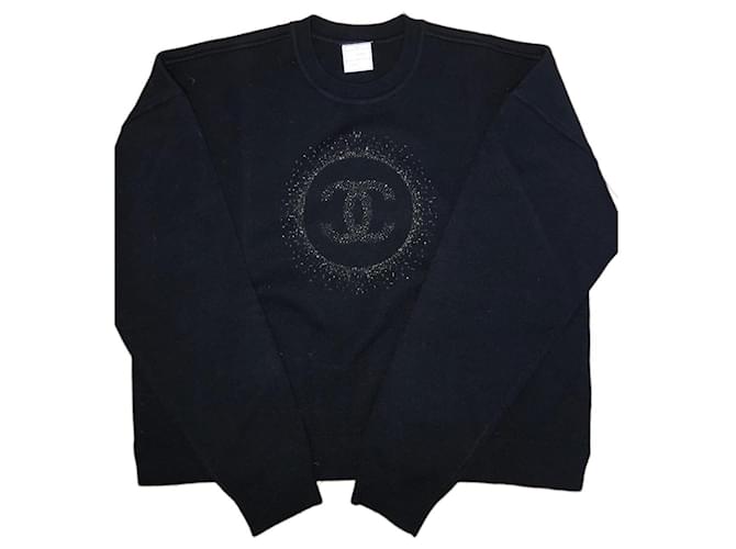 Chanel Knitwear Black Golden Wool  ref.729831