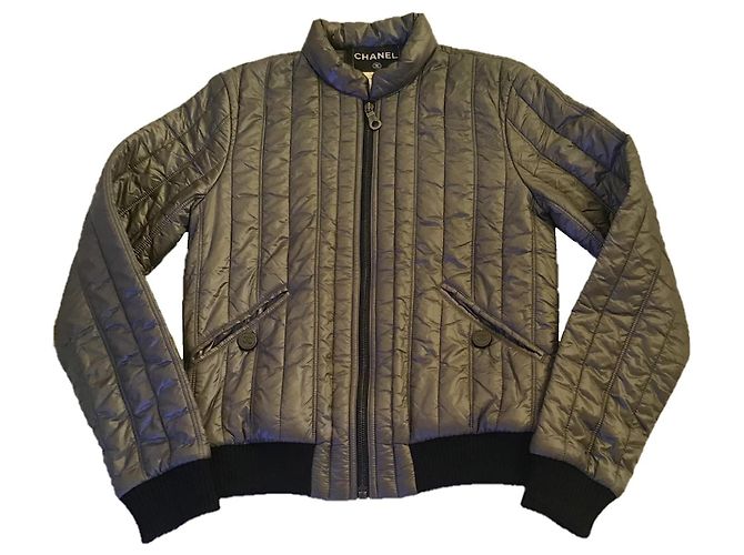 Chanel Steppjacke grau