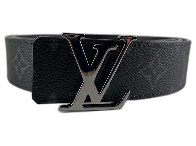 Cinturón con iniciales LV de Louis Vuitton 35 MM REVERSIBLE Negro Lienzo  ref.730184 - Joli Closet