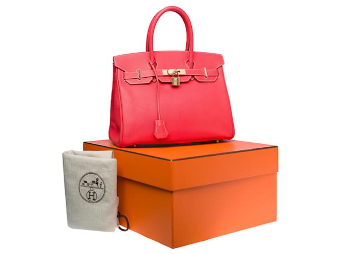 Hermès Esplêndida e luminosa bolsa Hermes Birkin 30 Edição limitada Candy em dois tons em couro Jaipur Epsom rosa com costura branca,  ref.730204