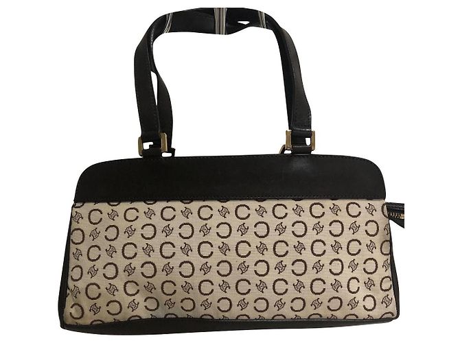 Borsa Céline in tela Macadam e pelle marrone