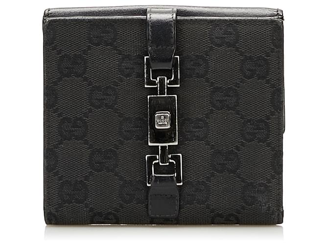 Gucci Monogram GG Piston Lock Compact Wallet