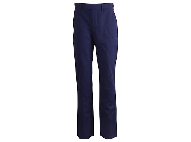 Pantaloni Balenciaga Taglio Dritto in Cotone Blu Navy  ref.730430