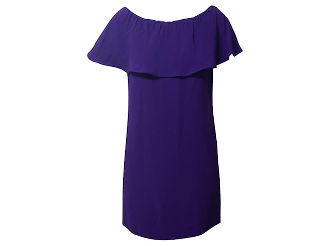 Miu Miu Boat Neck Mini Dress in Purple Acetate Cellulose fibre  ref.730441