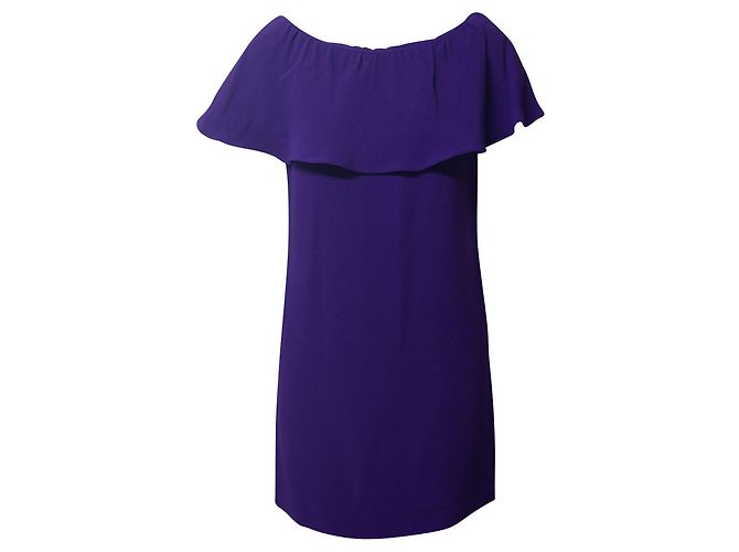 Minivestido Miu Miu com decote canoa em Acetato Roxo