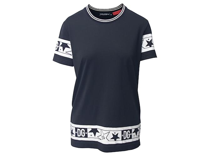 T-Shirt Dolce & Gabbana DG Millenials Star in cotone nero  ref.730449
