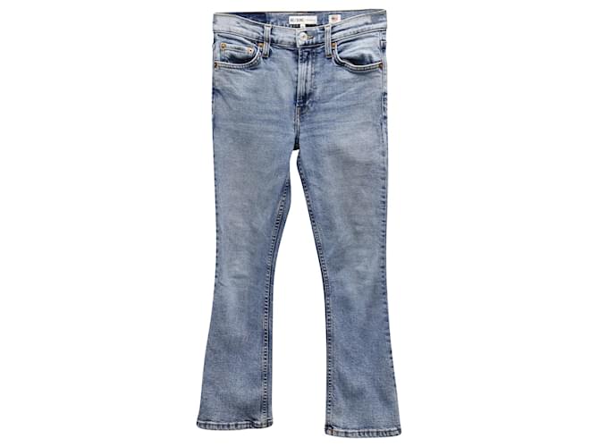 RE/DONE Straight Leg Jeans in Light Blue Cotton  ref.730471