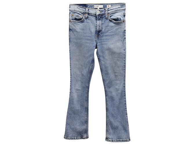 RE/DONE Jeans rectos de algodón azul claro 