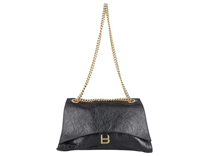 Balenciaga Crush Large Chain Bag in Black calf leather Leather Pony-style calfskin  ref.730513
