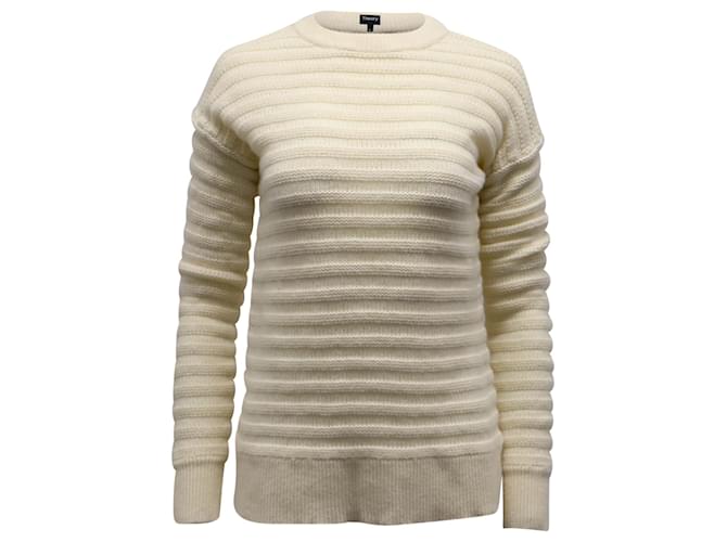 Theory Novelty Stripe Sweater in Beige Cashmere Wool  ref.730518