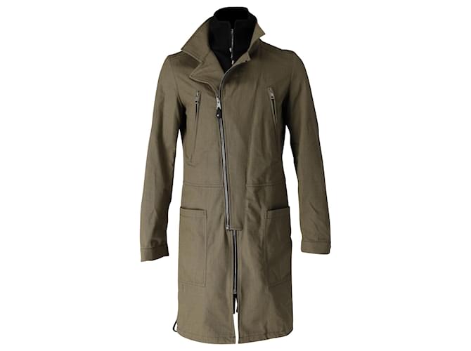 Lange Parka-Jacke von Balenciaga aus khakigrüner Baumwolle  ref.730519
