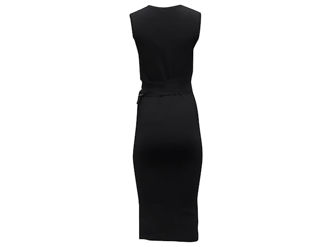 Michael Kors Belt Tie Stretch Dress in Black Viscose Cellulose fibre  ref.730522