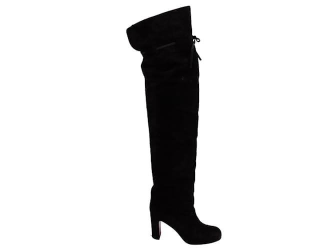 Christian Louboutin Over-the-Knee Boots in Black Suede  ref.730526