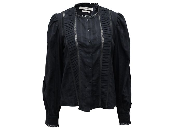 Blusa Isabel Marant Etoile con botones en la parte delantera de algodón negro
