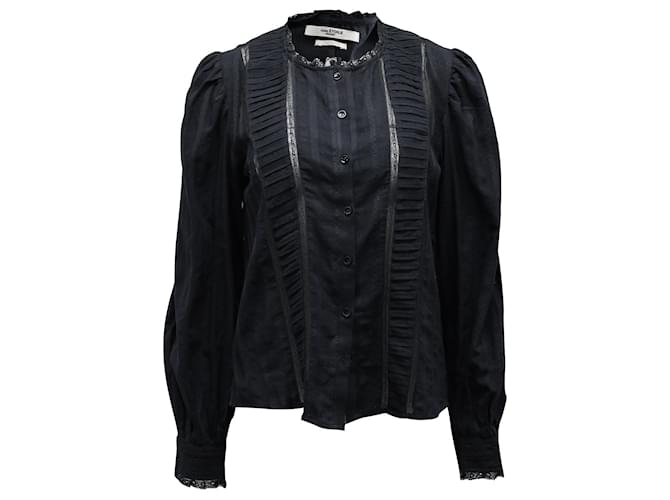 Isabel Marant Etoile Button Front Blouse in Black Cotton   ref.730567