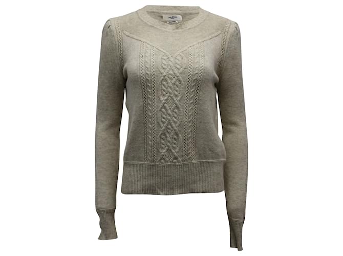 Isabel Marant Etoile Cable Knit Sweater in Cream Cotton  White  ref.730573