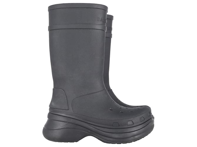 Balenciaga Crocs™ Stiefel aus schwarzem Gummi  ref.730575