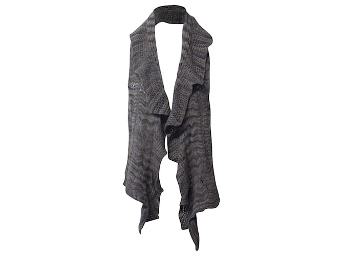 Missoni Knitted Shawl in Grey Cashmere Wool  ref.730588