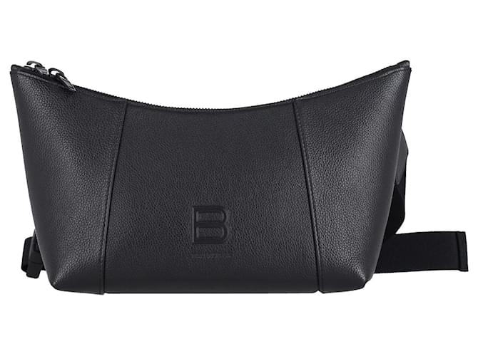 Balenciaga XL Sanduhr-Gürteltasche aus schwarzem Leder  ref.730608