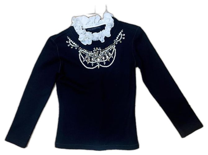 Ermanno Scervino pullover with removable collar and crystals