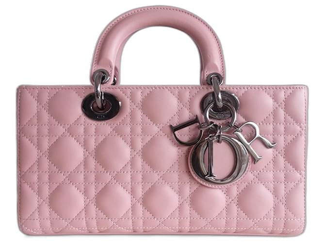 Lady Dior Dior Bolsa de couro rosa antiga Lady D-Joy  ref.731099