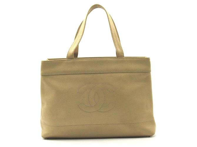 Chanel Timeless Caviar Tote Bag Beige Leather  ref.731187