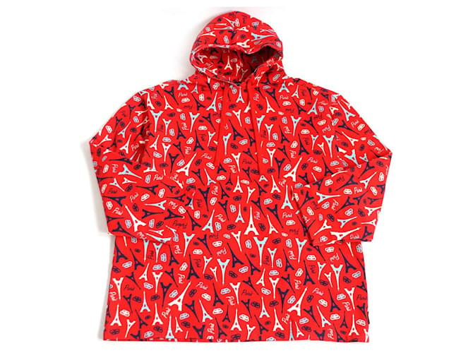 *BALENCIAGA Eiffel Tower/oversized pullover hoodie/hoodie red M genuine Cotton  ref.731279