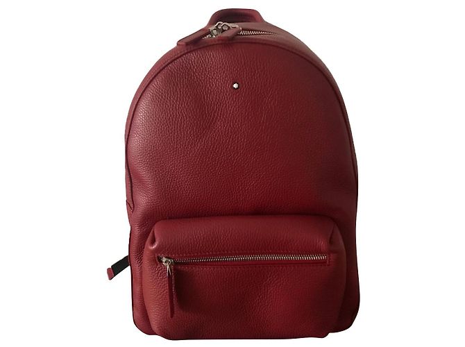 Montblanc Leather Backpack Red