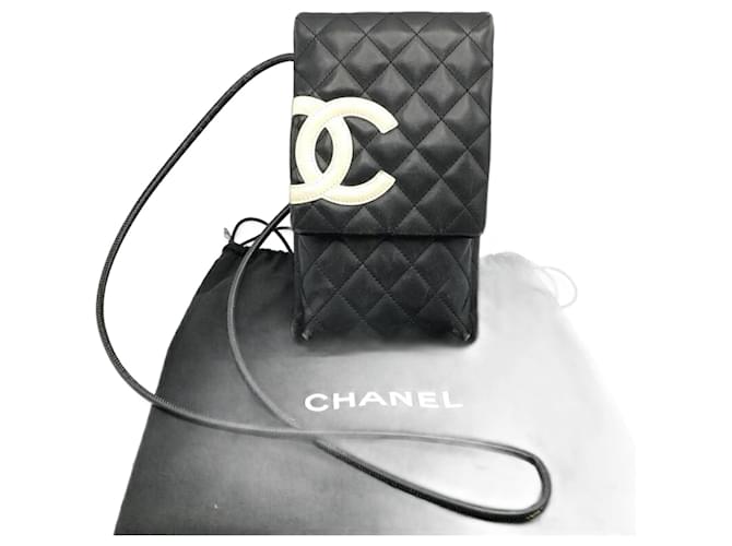 Chanel Cambon line Black Leather  ref.731651