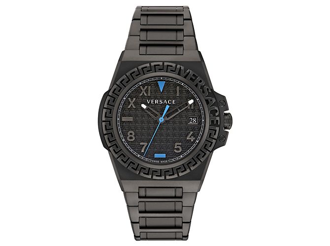 Relógio com pulseira Versace Greca Reaction Preto