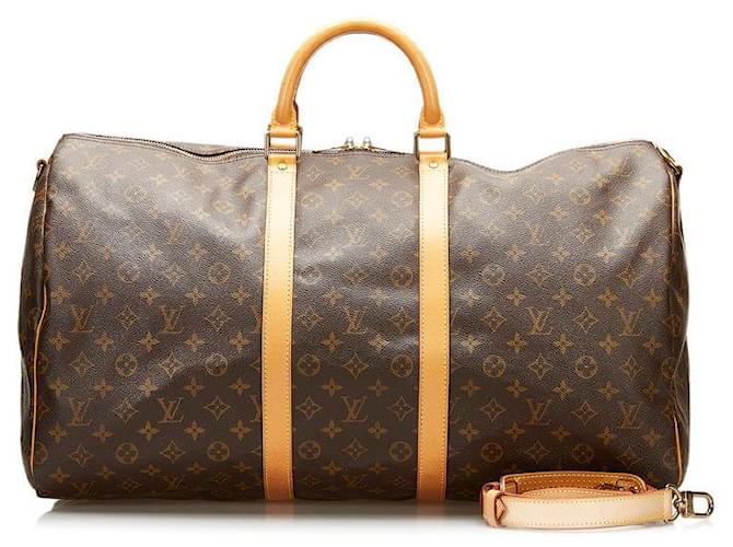 Louis Vuitton Waterproof Keepall Bandouliere Monogram Canvas 55 Travel Bag