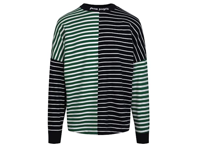Palm Angels Color-Blocked Long Sleeve Striped T-Shirt Multiple colors Cotton  ref.732181