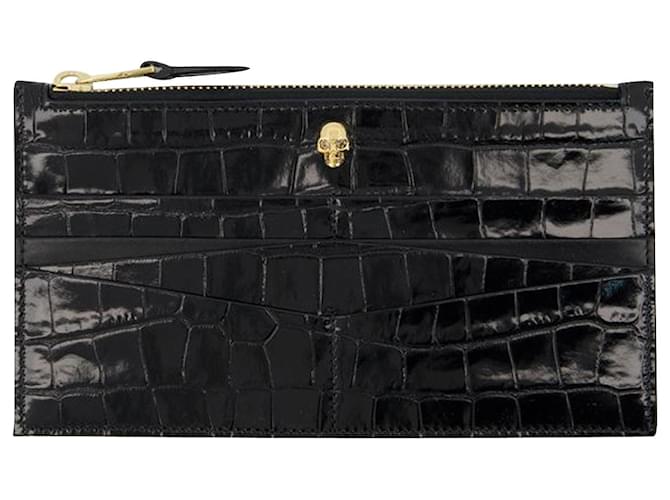 Flat Zip W/Cc Wallet - Alexander Mcqueen - Black - Leather  ref.732324