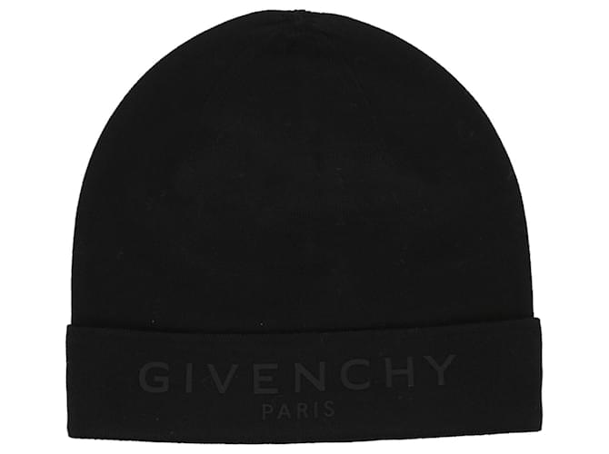 Givenchy Printed Logo Cashmere Beanie Black  ref.732433