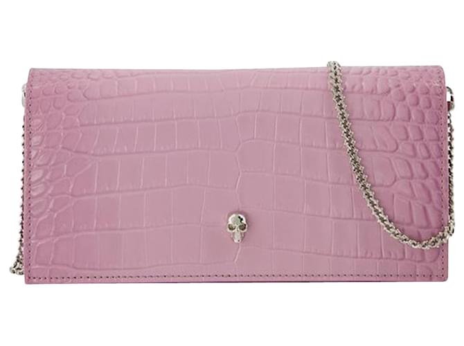 Wallet On Chain - Alexander Mcqueen - Antic Pink - Leather  ref.732521